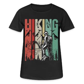 Hiking - Frauen T-Shirt atmungsaktiv - Schwarz - Vorne - AI Model Female 172 light (172cm)