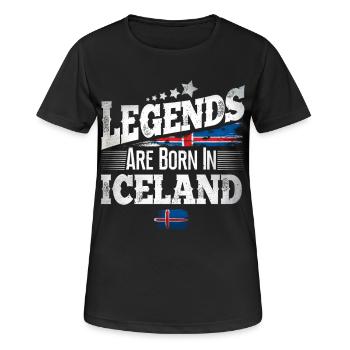 Islande Lieu de naissance Anniversaire - T-shirt respirant Femme - noir - Devant - AI Model Female 172 light (172cm)