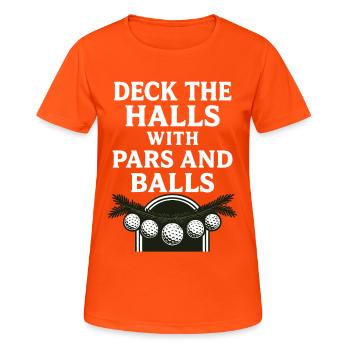 Décorez les salles avec des normales et des balles de golf de Noël - T-shirt respirant Femme - orange néon - Devant - AI Model Female 172 dark (172cm)