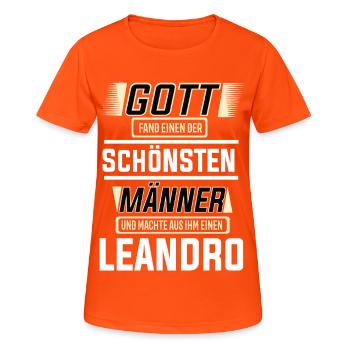 Leandro le plus bel homme façonné par Dieu Design - T-shirt respirant Femme - orange néon - Devant - AI Model Female 172 dark (172cm)