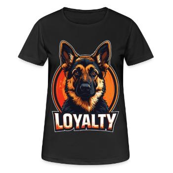 Loyauté – German Shepherd Design - T-shirt respirant Femme - noir - Devant - AI Model Female 172 light (172cm)