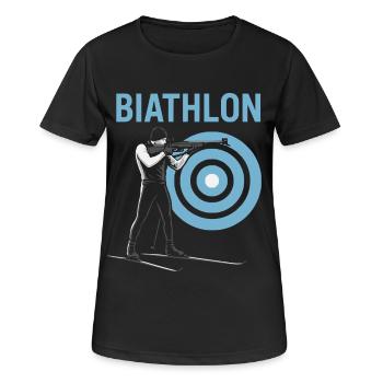 Biathlon Athlete Sport Sport Winter Sports - Women's Breathable T-Shirt - black - Front - AI Model Female 172 light (172cm)