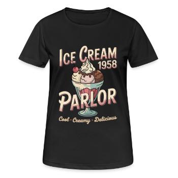 Vintage Eiscreme Werbung - Women's Breathable T-Shirt - black - Front - AI Model Female 172 light (172cm)