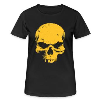 Contraste crâne jaune - T-shirt respirant Femme - noir - Devant - AI Model Female 172 light (172cm)