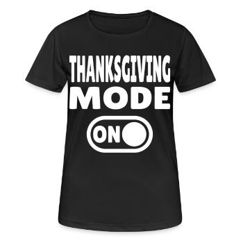 Mode Thanksgiving activé - T-shirt respirant Femme - noir - Devant - AI Model Female 172 light (172cm)