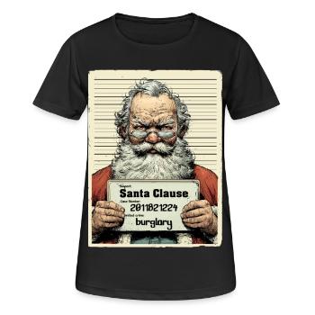 Santa Arrested - Women's Breathable T-Shirt - black - Front - AI Model Female 172 light (172cm)
