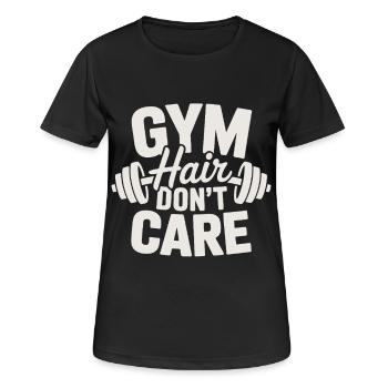 Gym - Frauen T-Shirt atmungsaktiv - Schwarz - Vorne - AI Model Female 172 light (172cm)