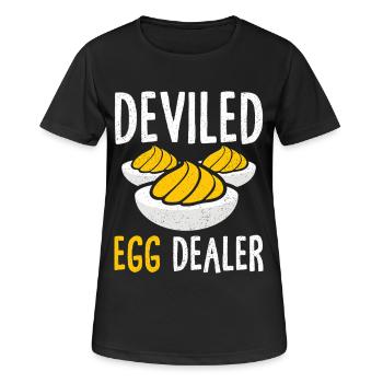 Gefüllte Eier Teuflische Eier Thanskgiving - Frauen T-Shirt atmungsaktiv - Schwarz - Vorne - AI Model Female 172 light (172cm)