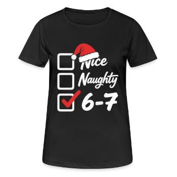 6 7 Checklist Christmas Funny Gift - Women's Breathable T-Shirt - black - Front - AI Model Female 172 light (172cm)