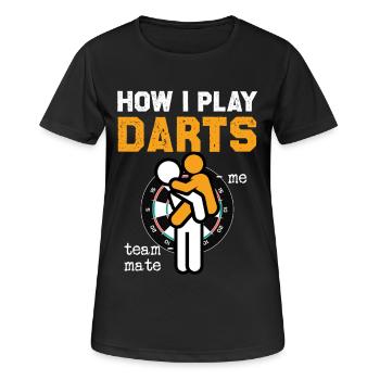 Darts Hug Team Spirit - Women's Breathable T-Shirt - black - Front - AI Model Female 172 light (172cm)