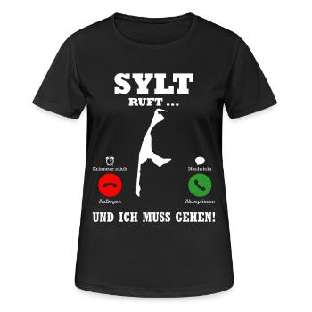 Vacances à la mer du Nord QUAND SYLT APPELLE DRÔLE - T-shirt respirant Femme - noir - Devant - AI Model Female 172 light (172cm)