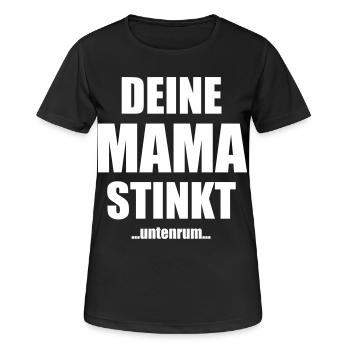 Your mom stinks underneath saying - Women's Breathable T-Shirt - black - Front - AI Model Female 172 light (172cm)
