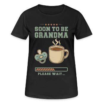 Mamie enceinte chargeant future grand-mère - T-shirt respirant Femme - noir - Devant - AI Model Female 172 light (172cm)