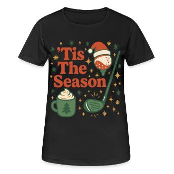 Festive Golfing Cheer: 'Tis The Season - Women's Breathable T-Shirt - black - Front - AI Model Female 172 light (172cm)