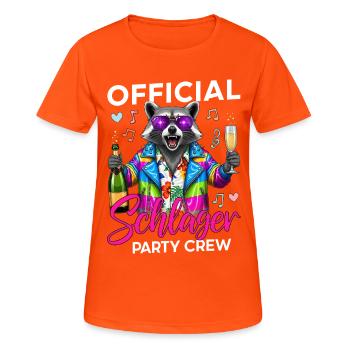 Équipe officielle de Schlager Party - T-shirt respirant Femme - orange néon - Devant - AI Model Female 172 dark (172cm)