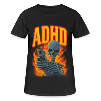 ADHD Skelett - Frauen T-Shirt atmungsaktiv - Schwarz - Vorne - AI Model Female 172 light (172cm)