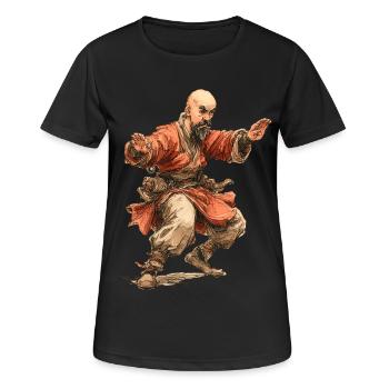 Kungfu Monk - Women's Breathable T-Shirt - black - Front - AI Model Female 172 light (172cm)