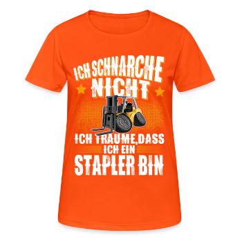 Gabelstapler Stapler - Frauen T-Shirt atmungsaktiv - Neonorange - Vorne - AI Model Female 172 dark (172cm)
