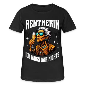 Rentnerin Ich muss gar nichts - Frauen T-Shirt atmungsaktiv - Schwarz - Vorne - AI Model Female 172 light (172cm)