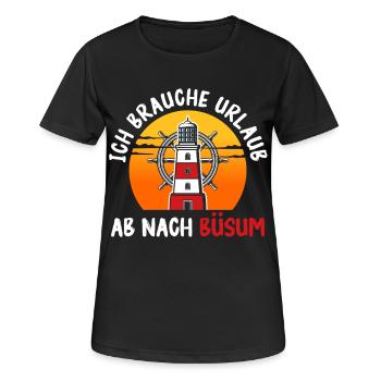 Mer du Nord BESOIN DE VACANCES À BÜSUM Drôle - T-shirt respirant Femme - noir - Devant - AI Model Female 172 light (172cm)
