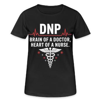 DNP Soignant Cerveau Cœur - T-shirt respirant Femme - noir - Devant - AI Model Female 172 light (172cm)