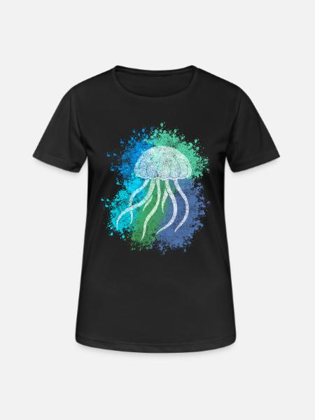 Zentangle Jellyfish - Women's Breathable T-Shirt - black