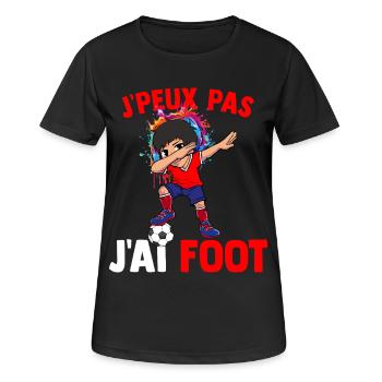 Ich kann nicht haben Ich habe Fußballspieler Fußballfan - Frauen T-Shirt atmungsaktiv - Schwarz - Vorne - AI Model Female 172 light (172cm)