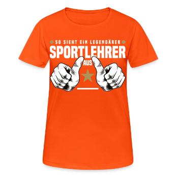 Sportlehrer - Frauen T-Shirt atmungsaktiv - Neonorange - Vorne - AI Model Female 172 dark (172cm)