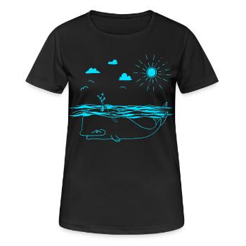SUP - Frauen T-Shirt atmungsaktiv - Schwarz - Vorne - AI Model Female 172 light (172cm)
