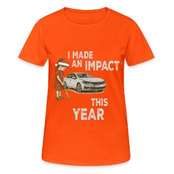 Naughty Girl Christmas Funny - Women's Breathable T-Shirt - neon orange - Front - AI Model Female 172 dark (172cm)