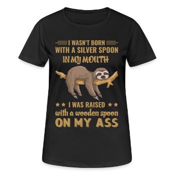Faultier Lustiger Spruch - Frauen T-Shirt atmungsaktiv - Schwarz - Vorne - AI Model Female 172 light (172cm)