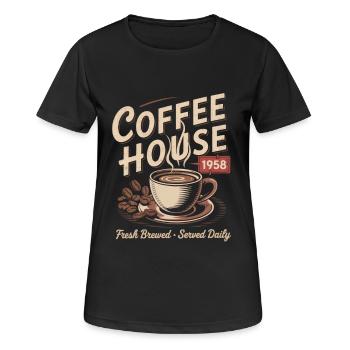 Publicité pour le café vintage - T-shirt respirant Femme - noir - Devant - AI Model Female 172 light (172cm)