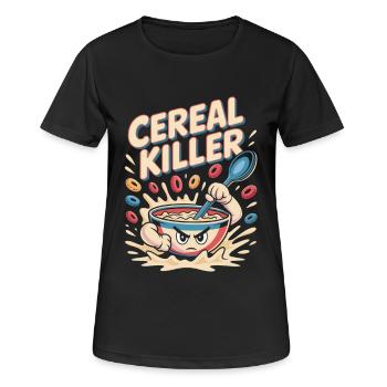 Petit-déjeuner rétro - T-shirt respirant Femme - noir - Devant - AI Model Female 172 light (172cm)