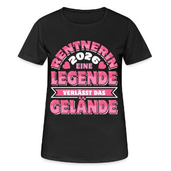 Pensioner 2026 - Retirement - Pension - Women's Breathable T-Shirt - black - Front - AI Model Female 172 light (172cm)