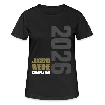 Jugendweihe 2026 - Frauen T-Shirt atmungsaktiv - Schwarz - Vorne - AI Model Female 172 light (172cm)
