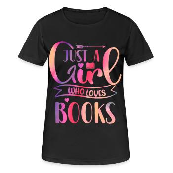 Juste une fille qui aime les livres - T-shirt respirant Femme - noir - Devant - AI Model Female 172 light (172cm)