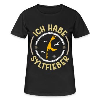 Vacances à la mer du Nord HAVE SYLT FEVER Drôle - T-shirt respirant Femme - noir - Devant - AI Model Female 172 light (172cm)