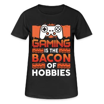Gaming - Frauen T-Shirt atmungsaktiv - Schwarz - Vorne - AI Model Female 172 light (172cm)