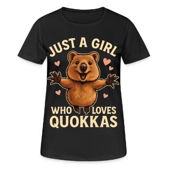 Juste une fille qui aime les quokkas - T-shirt respirant Femme - noir - Devant - AI Model Female 172 light (172cm)