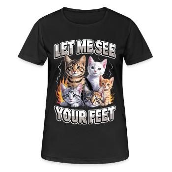 J’aime les pieds, laisse-moi voir tes pieds - T-shirt respirant Femme - noir - Devant - AI Model Female 172 light (172cm)