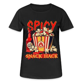 Popcorn Mit Chilli Soße - Frauen T-Shirt atmungsaktiv - Schwarz - Vorne - AI Model Female 172 light (172cm)