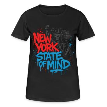New York State of Mind – Graffiti Street Art Look - Women's Breathable T-Shirt - black - Front - AI Model Female 172 light (172cm)