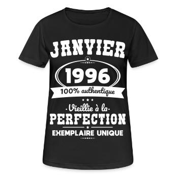 30th Anniversary - January 1996 Perfection - Women's Breathable T-Shirt - black - Front - AI Model Female 172 light (172cm)
