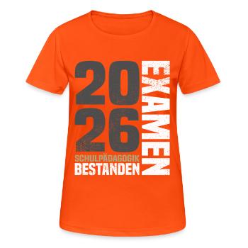 Exam School Pedagogy 2026 - Women's Breathable T-Shirt - neon orange - Front - AI Model Female 172 dark (172cm)