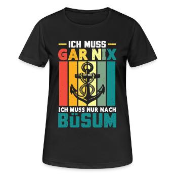 Vacances à la mer du Nord N’A PAS BESOIN D’ALLER À BÜSUM - T-shirt respirant Femme - noir - Devant - AI Model Female 172 light (172cm)