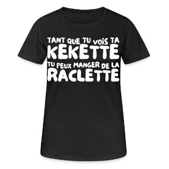 Raclette Humour Beauf Fromage Cadeau Drôle Hiver - T-shirt respirant Femme - noir - Devant - AI Model Female 172 light (172cm)