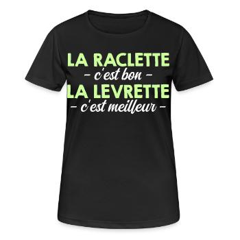 Raclette ist gut ist besser - Frauen T-Shirt atmungsaktiv - Schwarz - Vorne - AI Model Female 172 light (172cm)