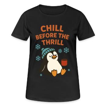Noël Chill Before The Thrill Holiday Penguin - T-shirt respirant Femme - noir - Devant - AI Model Female 172 light (172cm)