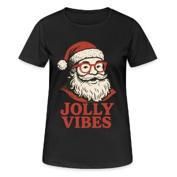 Santa Jolly Vibes Christmas Holiday Fun - Women's Breathable T-Shirt - black - Front - AI Model Female 172 light (172cm)