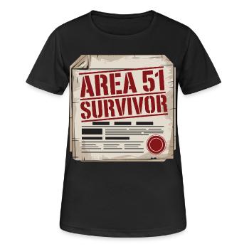Drôle de survivant de la zone 51 Alien OVNI - T-shirt respirant Femme - noir - Devant - AI Model Female 172 light (172cm)